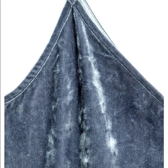 NWT H&M Blue Crushed Velvet Camisole Crop Top - Picture 8 of 8